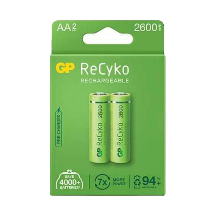 Set 2 x 2 Baterii Reincarcabile GP R6 AA 2600mAh NiMH