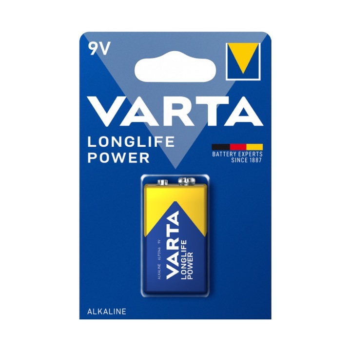 Set 2 x Baterie Alcalina Varta Longlife Power, 9 V