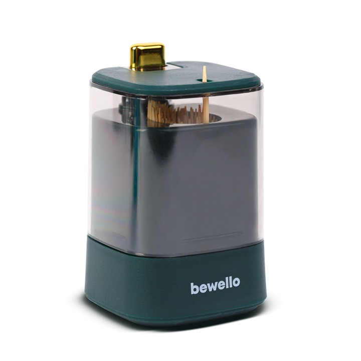 Bewello Дозатор за клечки за зъби с място за съхранение - 55 x 58 x 85 mm - зелен 57097h