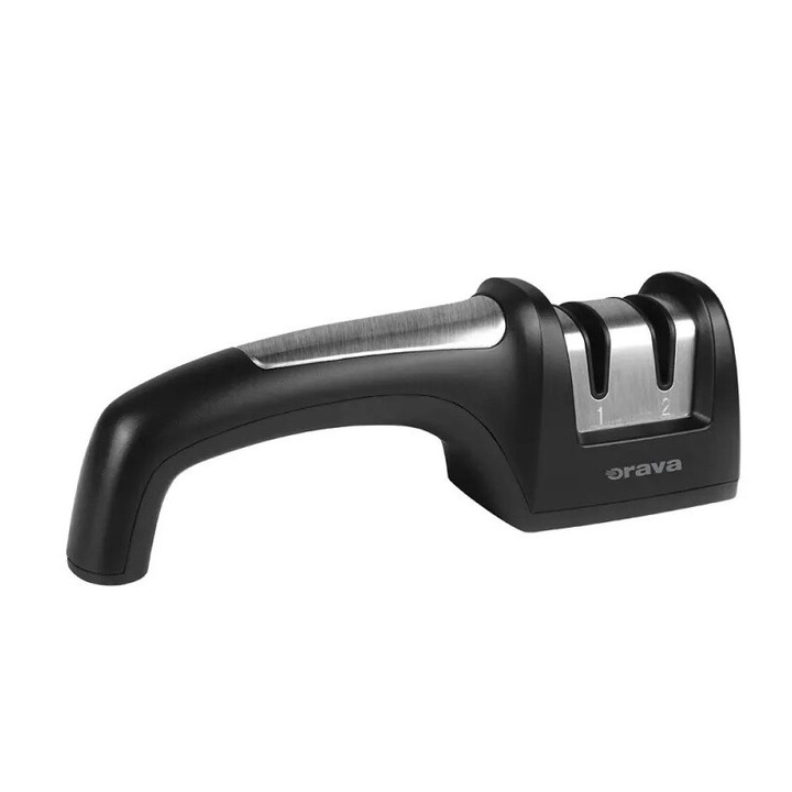 Orava BN-10 kétfokozatú élezőrendszer, Soft Touch fogantyú Ezüst-Fekete mechanikus késélező