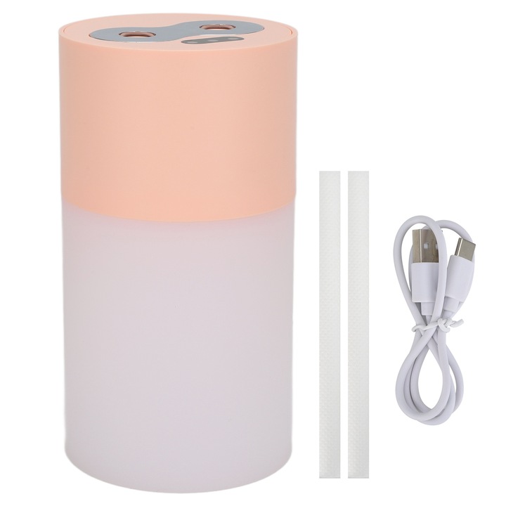 Longziming kettős permetezésű párásító, kivehető tartály kialakítás, USB tápegység, 1,80 ml