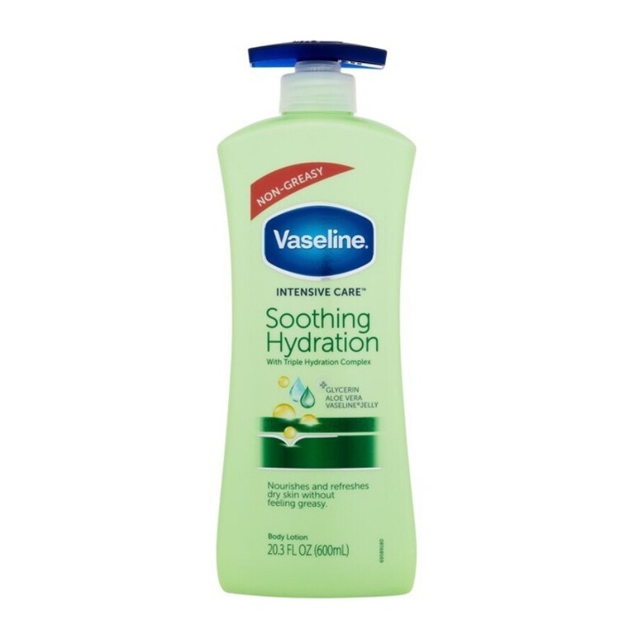 Crema de corp Vaseline Intensive Care, hidratare calmanta, cu aloe, 600 ml