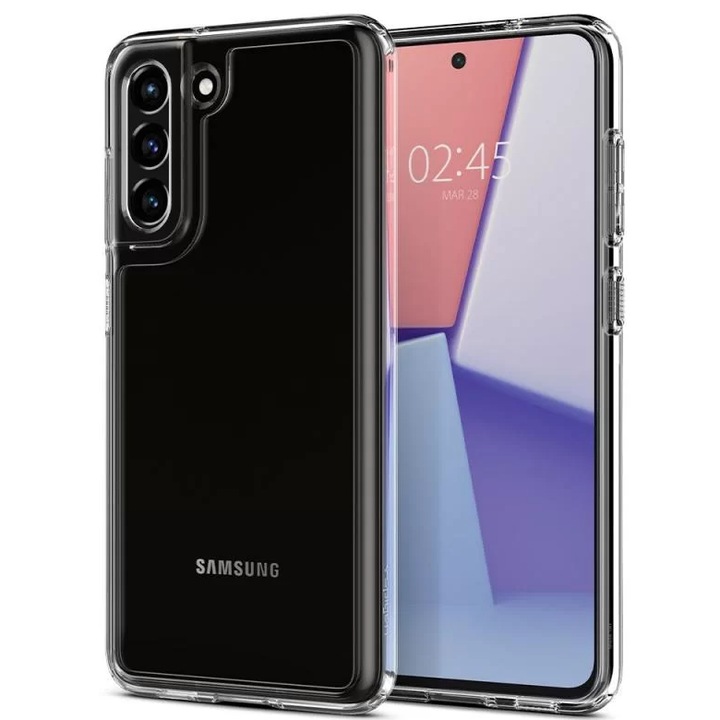 Husa de protectie compatibila cu Samsung Galaxy S21 FE 5G, Ultra Hybrid, margini negre intarite, TPU, Transparent