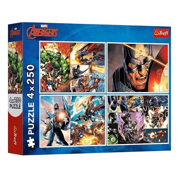 Trefl 4 x 250 db-os puzzle - Avengers - Bosszúállók (13309)