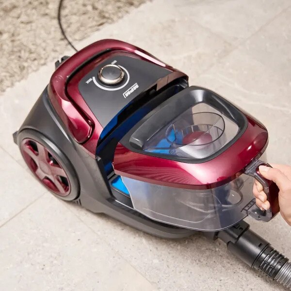Aspirator MPM MOD-61 850 W, 2,5 l, HEPA 13 Negru-Rosu fara sac de praf
