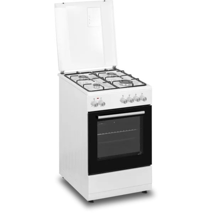 MPM 53-KGE-35 1800 W, 52 l, 4 zóna Fehér-Fekete gáztűzhely elektromos sütővel