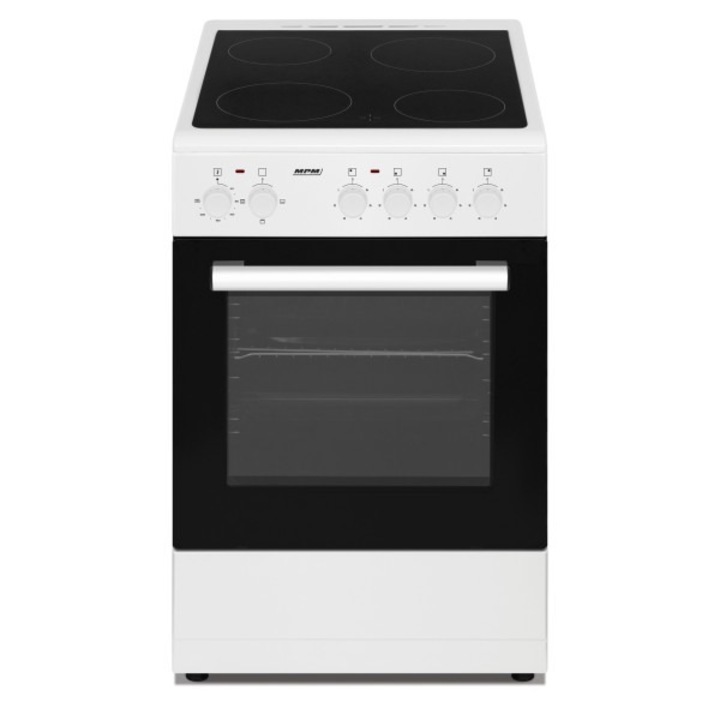 MPM 53-KEC-37 6600 W, 52 l, 4 zóna Fehér-Fekete elektromos tűzhely vitrokerámia főzőlappal