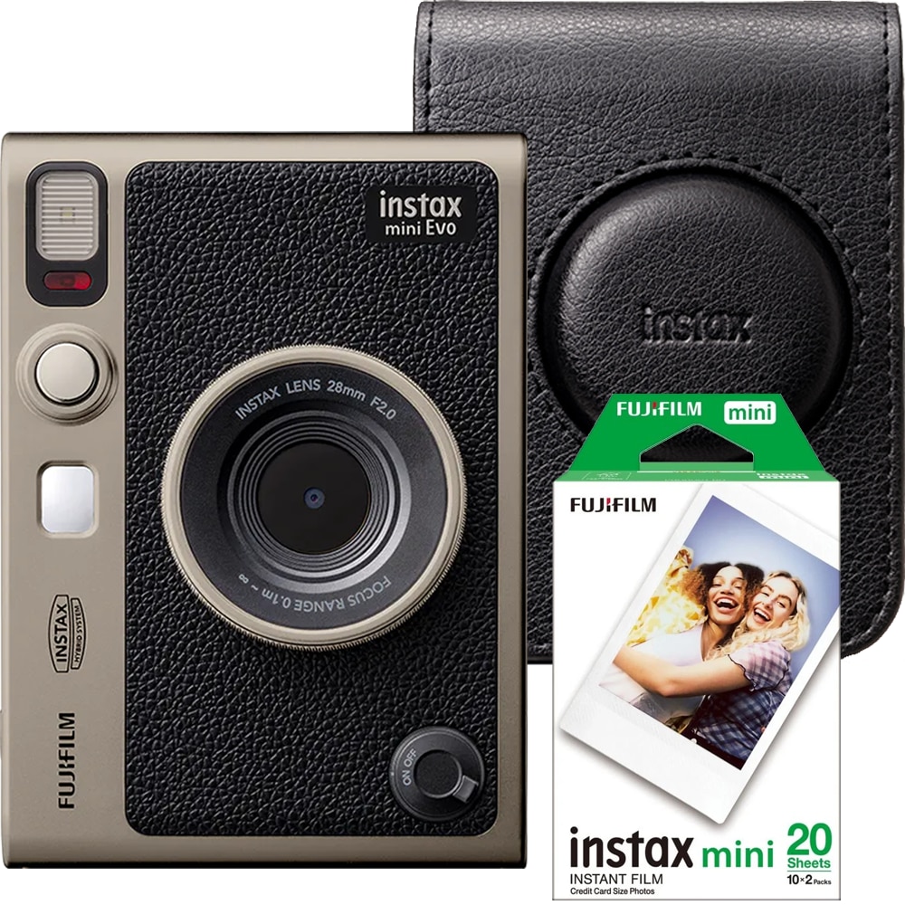 Комплект фотоапарати Fujifilm Instax mini Evo, Titanium Gold