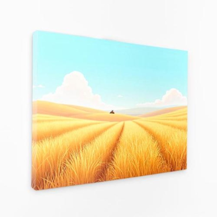 Картина на платно - Жътва в житно поле - 60x40 см