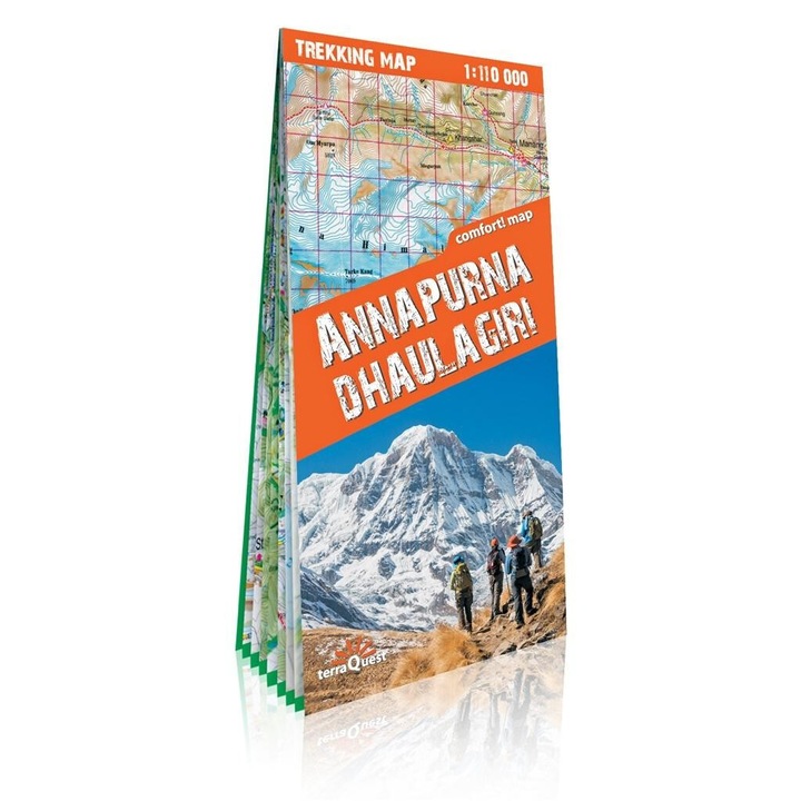 Harta drumetie, ExpressMap, Annapurna/Dhaulagiri, 1:110000, laminata, 11.2x24.2 cm