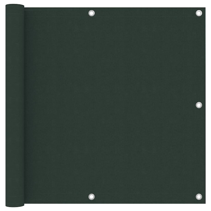 Paravan de balcon vidaXL, verde inchis, 90x500 cm, tesatura oxford, 1.01 kg