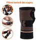 Set 2 bucati Manusi Compresive cu Fir de Cupru, pentru Alinarea Durerilor de Incheietura, Marime L, Negru/Auriu