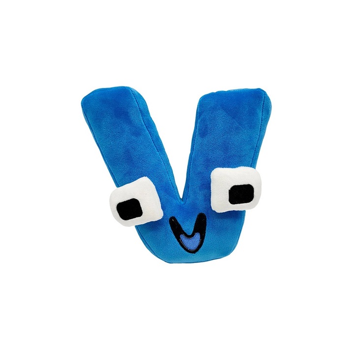 Плюшена играчка буква V, 20см, синя
