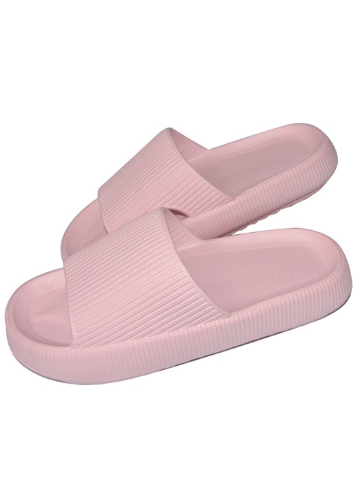 Papuci unisex HIDARLING Cloud Slides, talpa groasa, design ergonomic, Roz, 39