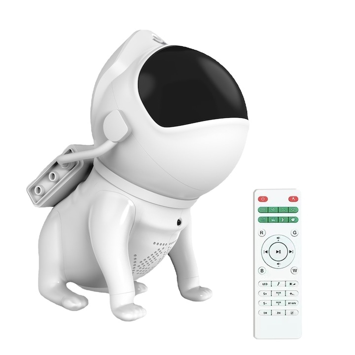Проектор Macvi® Astronaut Dog Star с нощна светлина, Bluetooth, 15 режима на осветяване