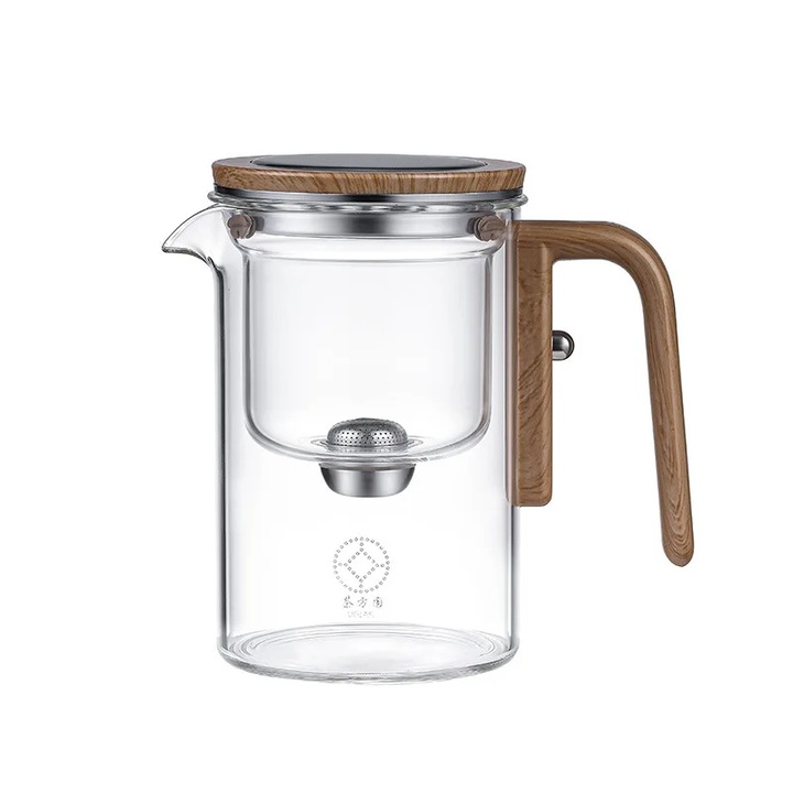 Elegáns teáskanna készlet tea-víz elválasztóval és 4 hőálló üvegpohárral, 500 ml - Tökéletes tea felszolgáláshoz