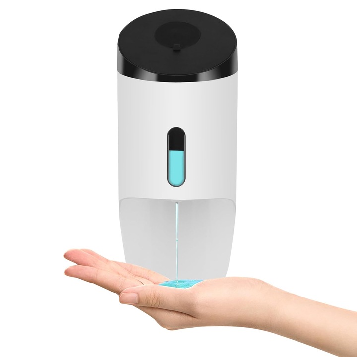 Dozator Automat de Sapun Lichid, Montare pe Perete, Confectionat din Plastic ABS de Inalta Calitate, Senzor Inteligent Touchless, Elegant, Impermeabil, Capacitate 750 ml, Pentru Baie/Bucatarie, Alb