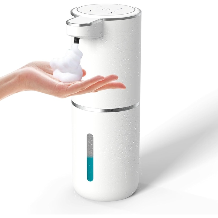 Автоматичен дозатор за сапун, 400 ml, USB презареждащ се, монтиран на стена, 4 нива на звука, водоустойчив
