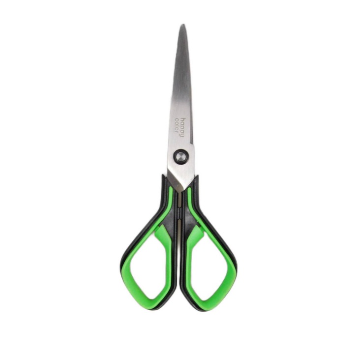 Foarfeca Happy Color 18.5cm, metal, cu maner soft touch