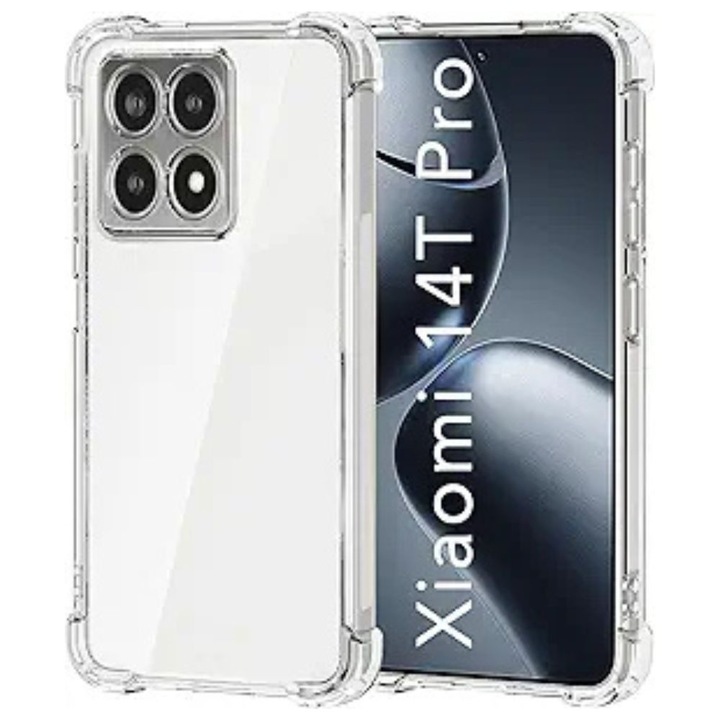 Husa compatibila cu Xiaomi Redmi 14T Pro, Protectie antisoc, Silicon Ultra Slim High Tech, Crystal Clear