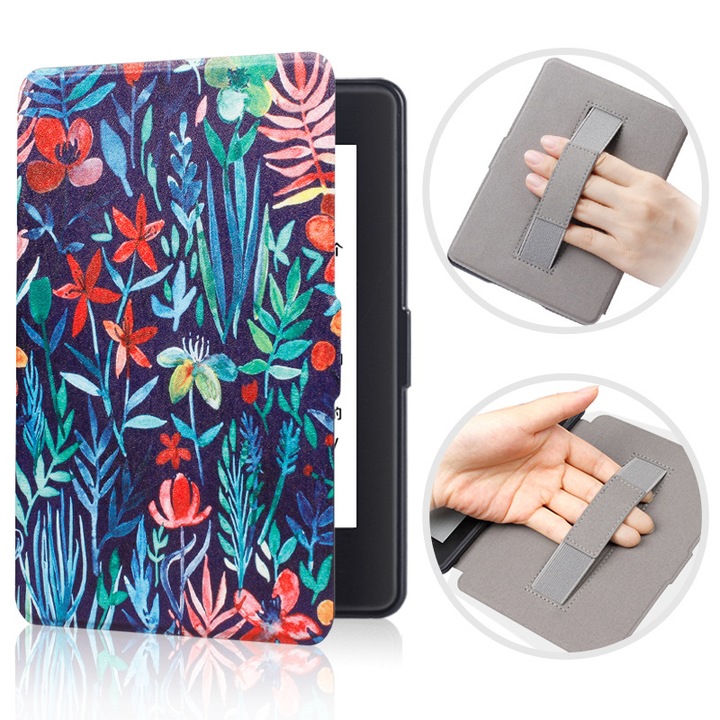 Husa pentru Kindle 2024 / Kindle 2022 11th Generation, SINSELET, 6 inch, cu maner, trezire automata si somn, jungla