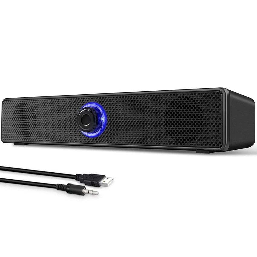 Difuzor PC cu alimentare USB, Chucai, sunet stereo, design slim, negru
