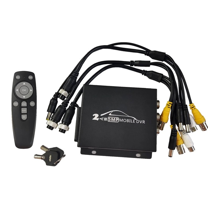 Автомобилен DVR, HD 1080P, 2 канала, 8MP поддръжка, 512GB памет