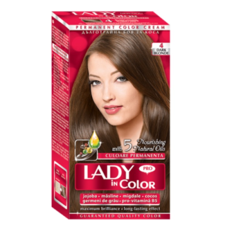 Vopsea de par permanenta Lady in Color 4 Dark Blonde