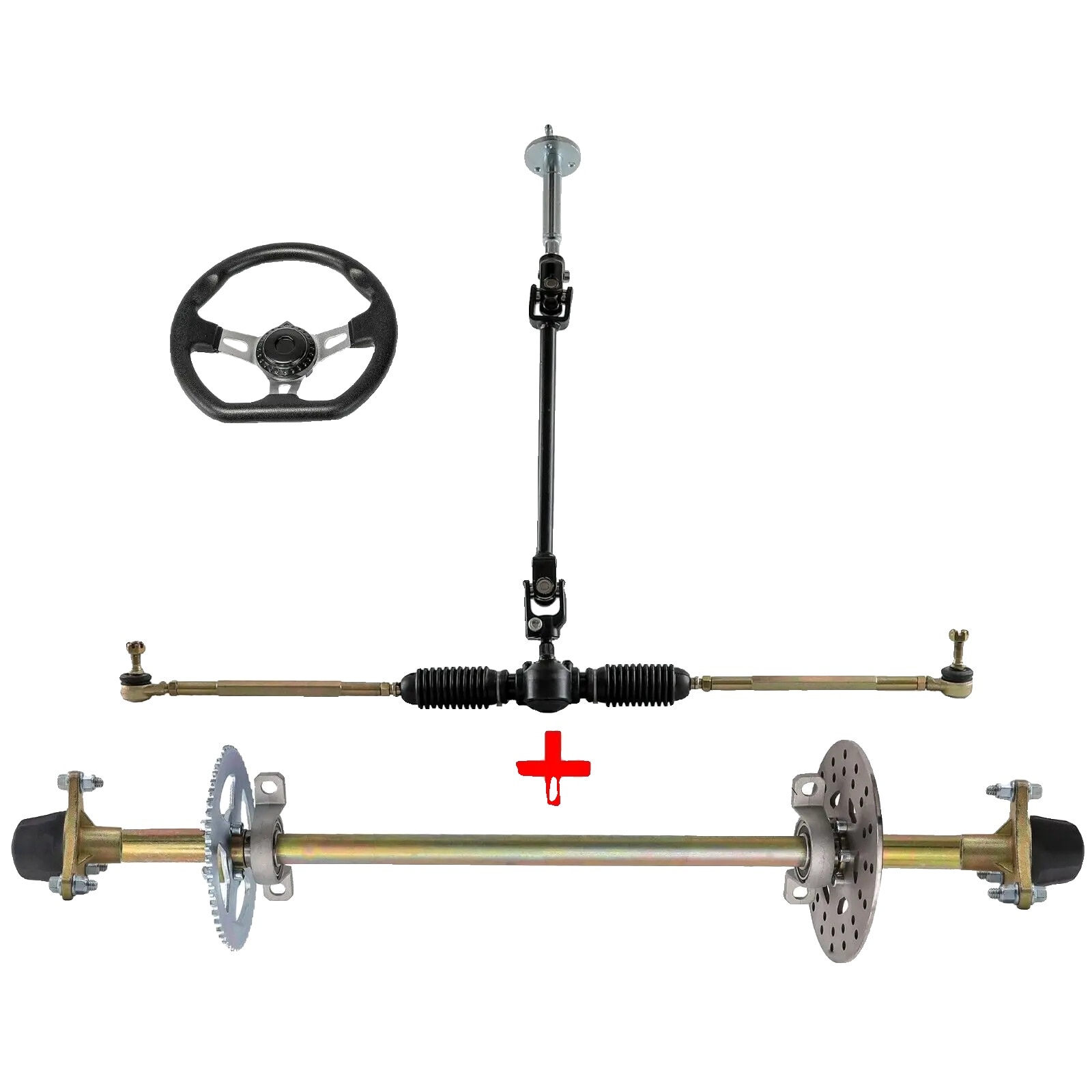 Kit complet axa spate pentru go-kart, 740mm, 7/8