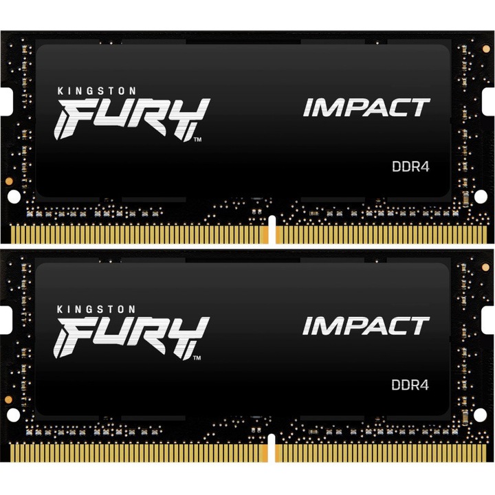 Memorie Laptop sodimm Kingston, 32GB DDR4, 3200MHz CL20, Dual Channel, 2 x 16GB sodimm, pentru laptop, PC4-25600