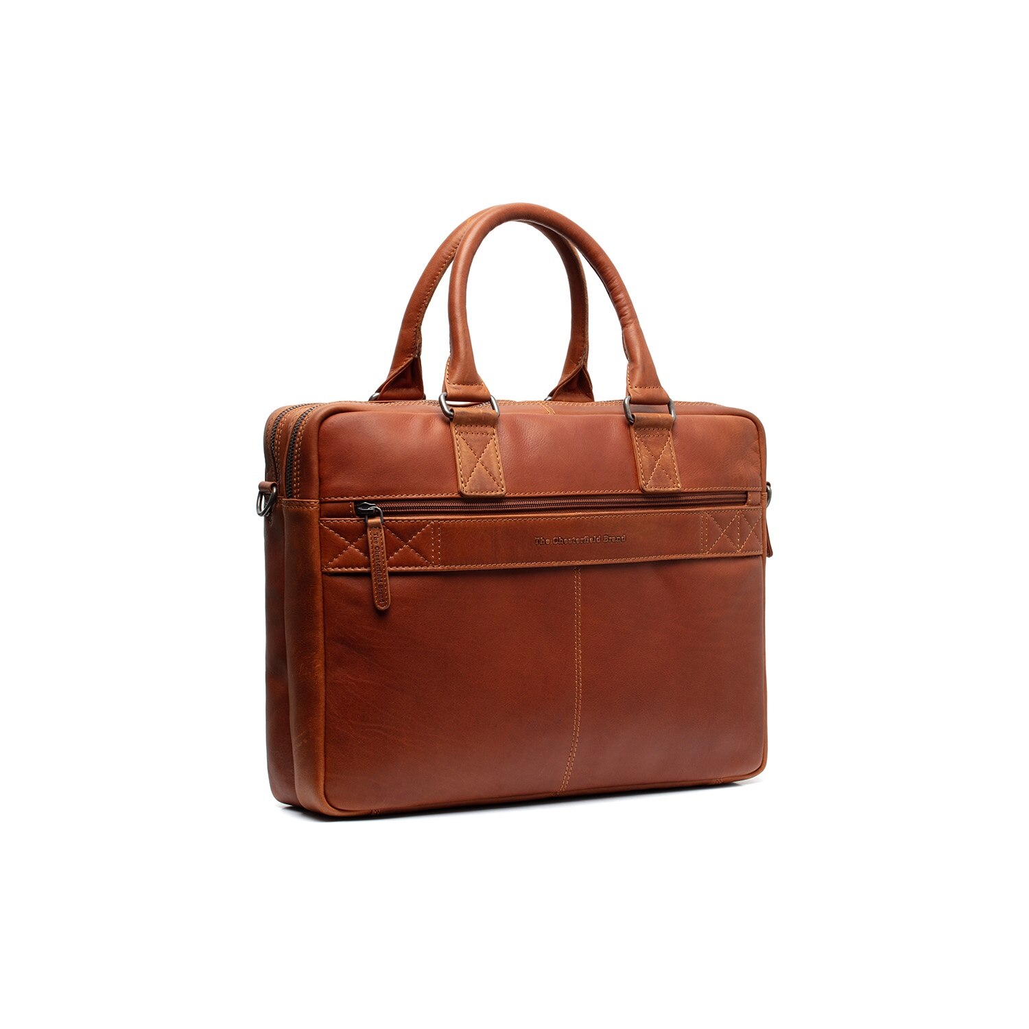 Geanta pentru laptop 15 inch, piele naturala, The Chesterfield Brand, Fabian, Maro coniac