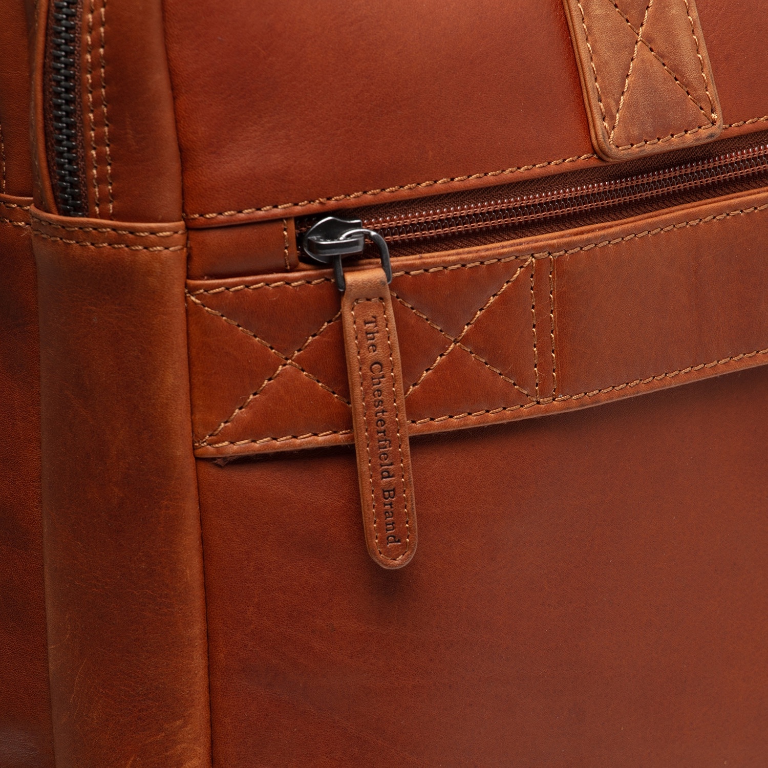 Geanta pentru laptop 15 inch, piele naturala, The Chesterfield Brand, Fabian, Maro coniac