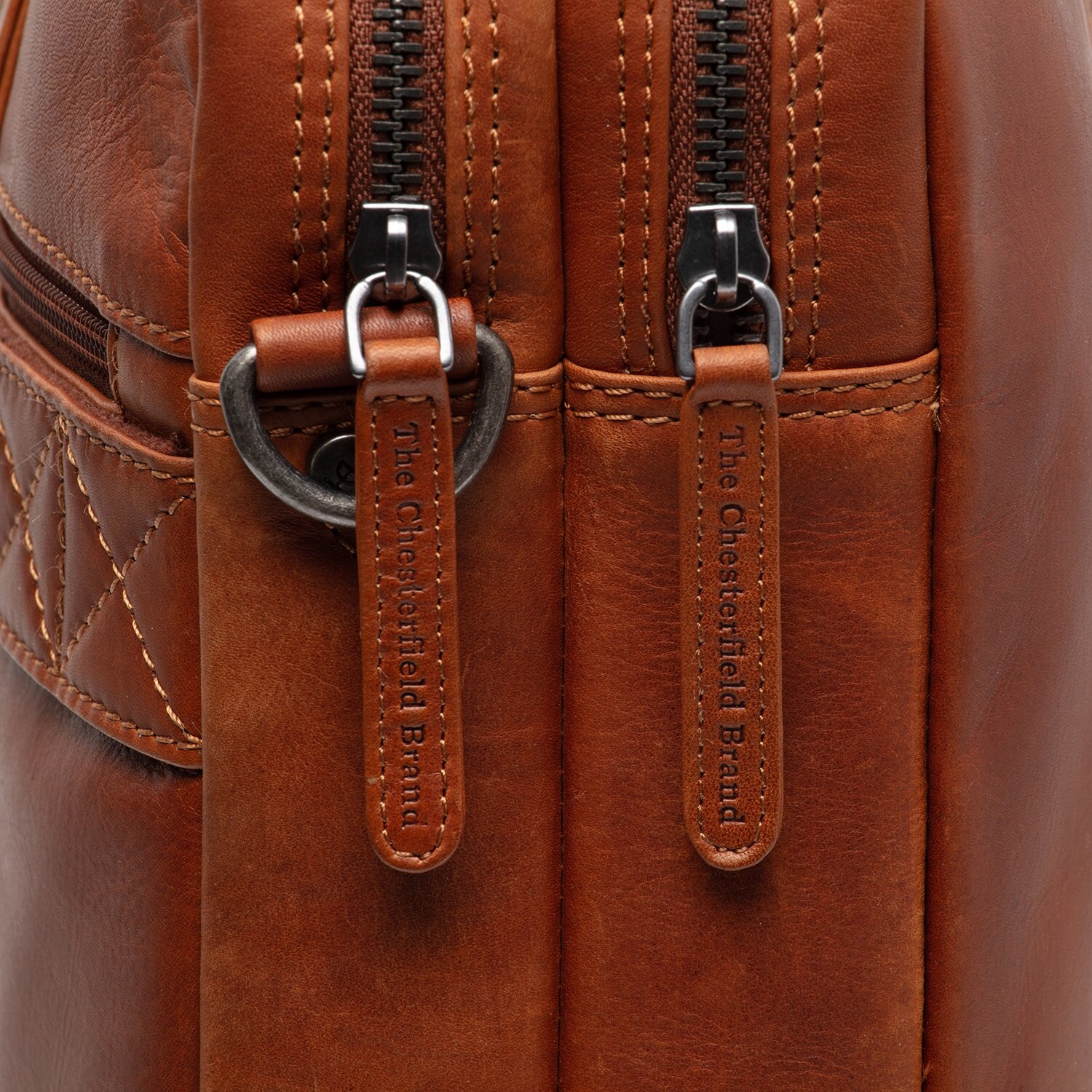 Geanta pentru laptop 15 inch, piele naturala, The Chesterfield Brand, Fabian, Maro coniac
