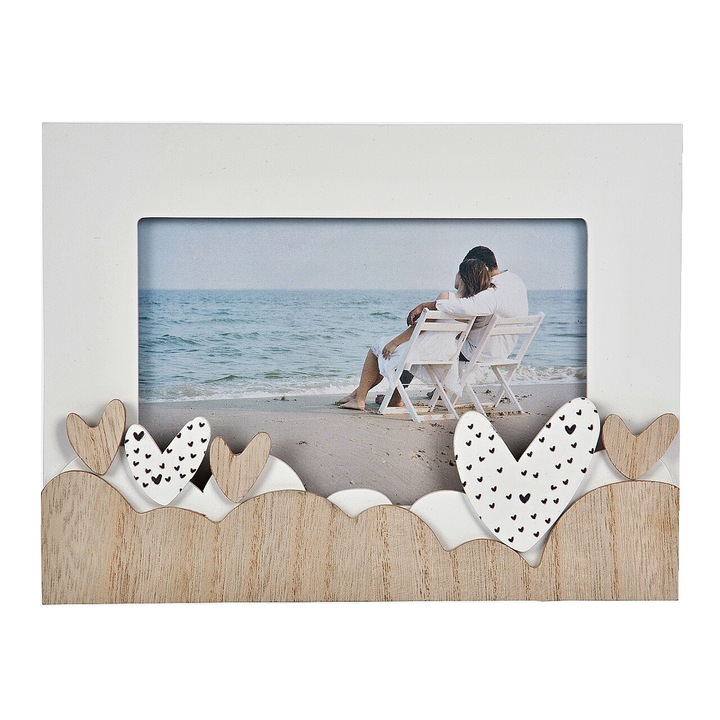 Fényképkeret HYGGE HEART, Goldbuch, MDF, 19,5x14,5 cm, fehér/világosbarna