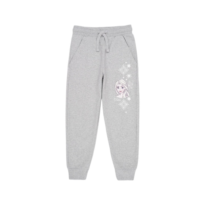 Lány futónadrág, oldalzsebek, Frozen, Szürke