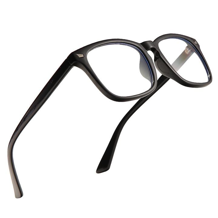 Számítógép védőszemüveg, Chucai, kék fényszűrő, játékhoz, PC-hez, TV-hez, fáradtság ellen, UV-tükrözésgátló, felnőtteknek, +0.00, karcálló, fekete