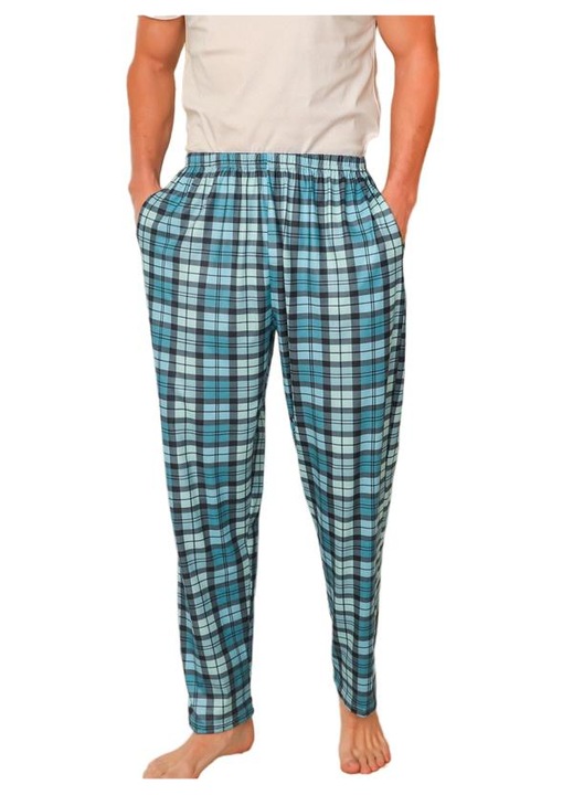 Ferfi pizsamanadrag, polieszter, hetkoznapi, zold/turkiz, Zöld