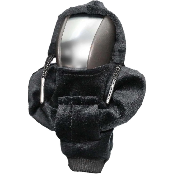 Accesoriu decorativ pentru schimbatorul de viteze, Zola, model hanorac, universal, material textil, 13 x7 cm, negru