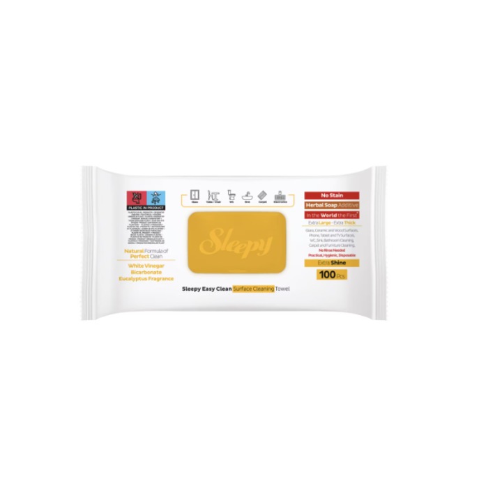 Servetele umede Sleepy Easy Clean Herbal Soap Additive, 100 buc
