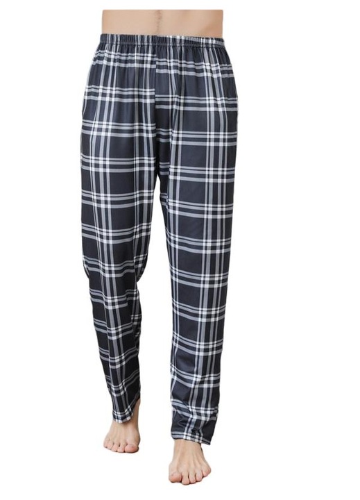 Férfi pizsamanadrág, poliészter, alkalmi, fekete, Fekete