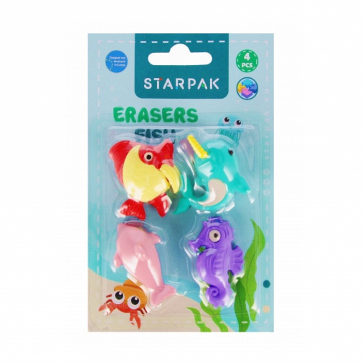 Set 4 radiere, Starpak, model figurine pesti