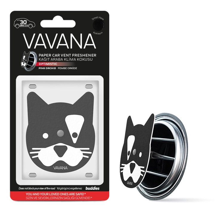 Odorizant auto Vavana Buddies, Optimistic, aroma Orhidee Roz