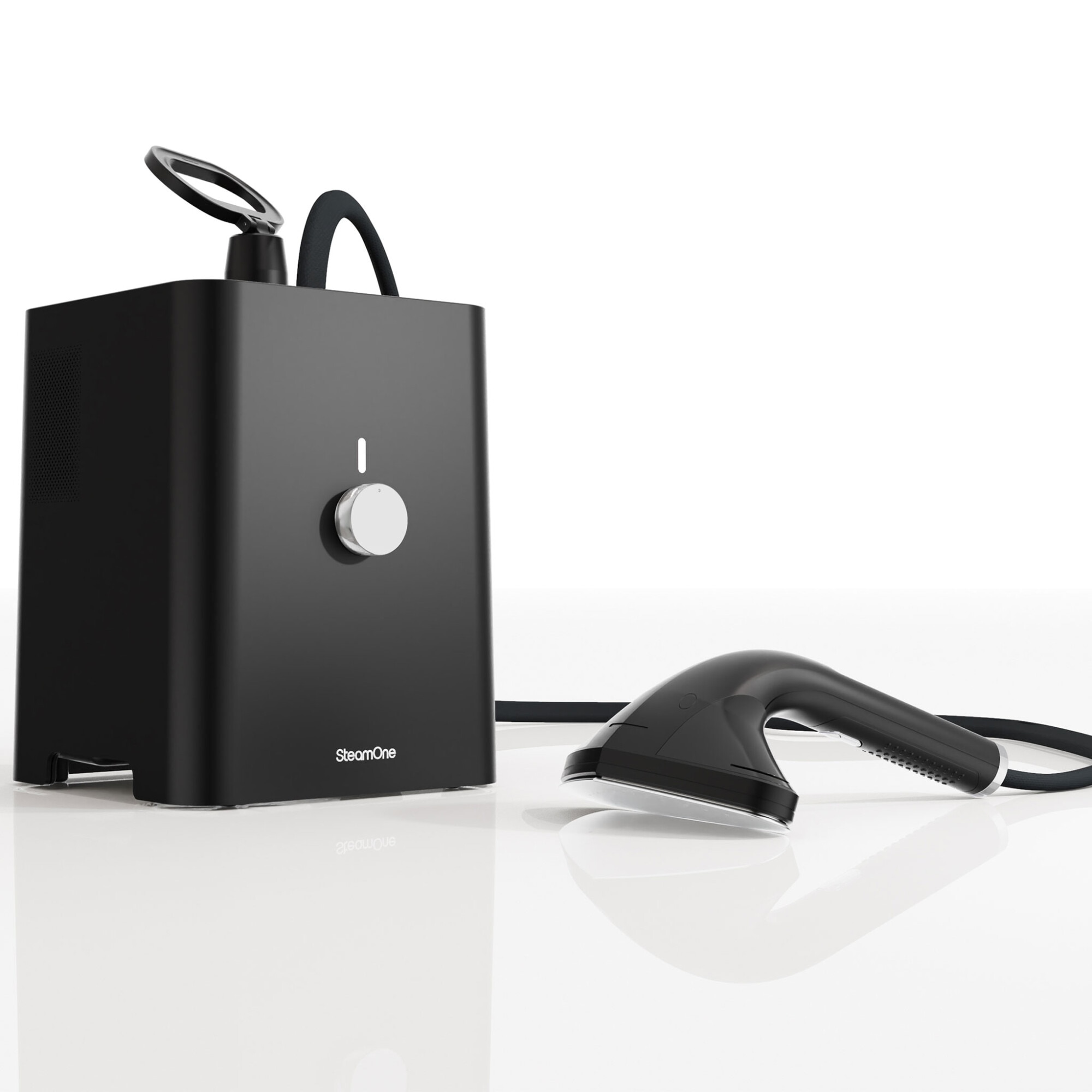 Aparat de calcat vertical 2900W 2.5 litri STEAMCUBE L.23.2 l.36 H.48.7 negru