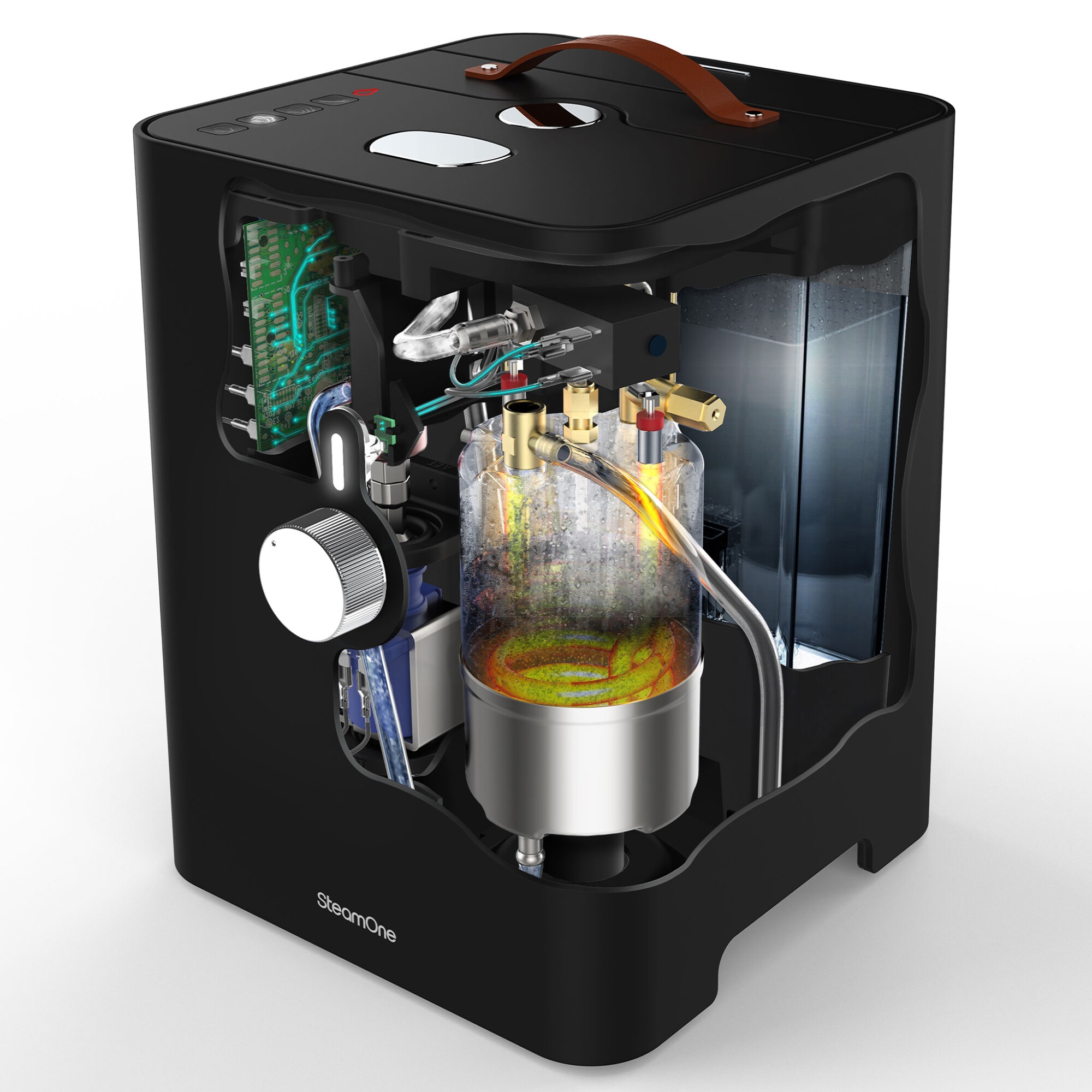 Aparat de calcat vertical 2900W 2.5 litri STEAMCUBE L.23.2 l.36 H.48.7 negru