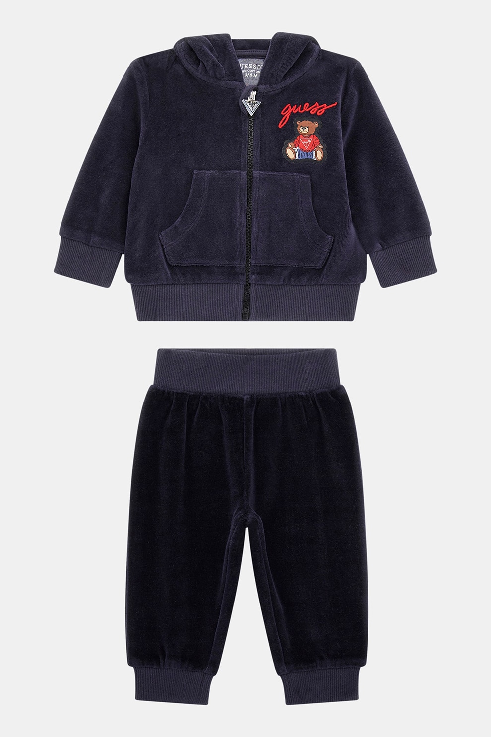 GUESS KIDS, Set de imbracaminte din bumbac - 2 piese, Albastru ultramarin, 54-60 CM