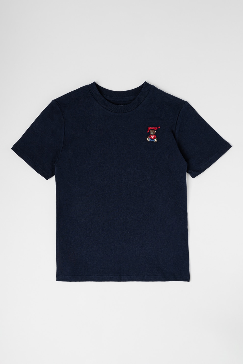 Guess Kids, Tricou cu detaliu brodat, Rosu, Alb optic, Bleumarin, 124-130 CM