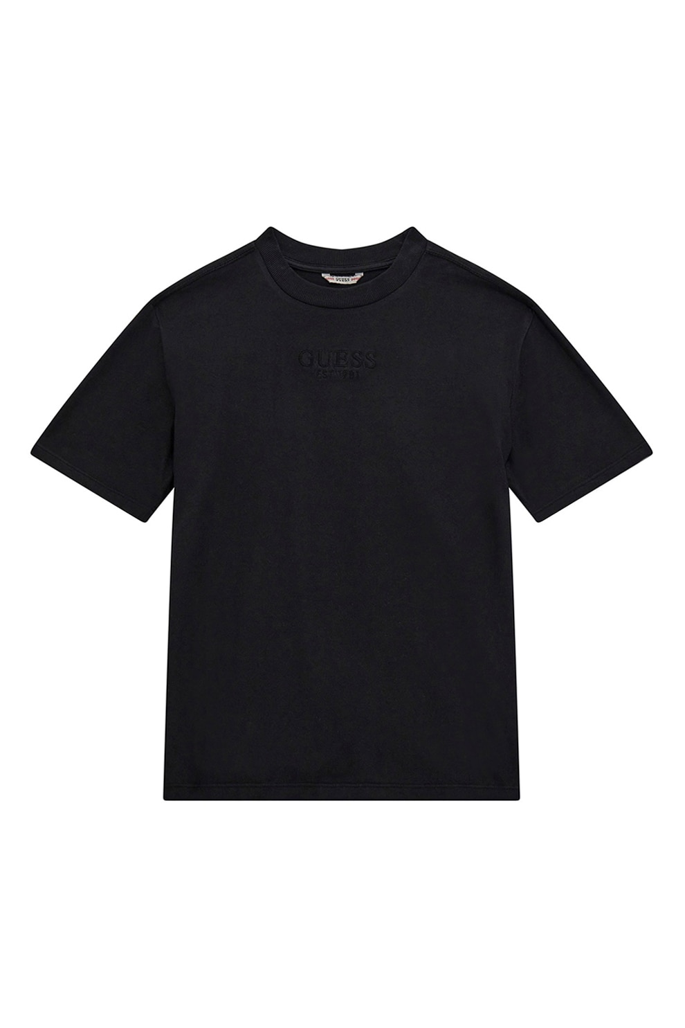 GUESS KIDS, Tricou din bumbac cu logo discret, Negru, 166-175 CM