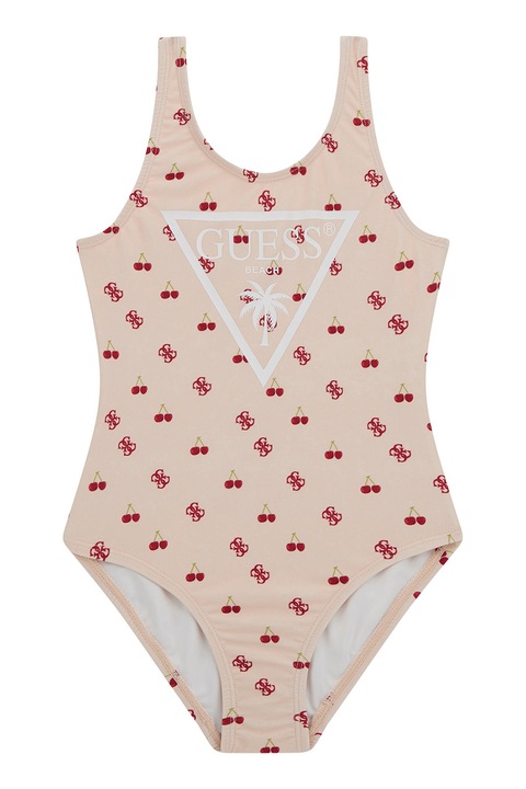 Guess Kids, Costum de baie intreg cu logo, Rosu/Piersica