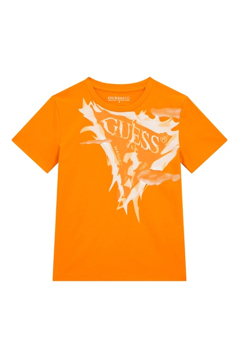 Guess Kids, Tricou cu imprimeu logo, Portocaliu mandarina