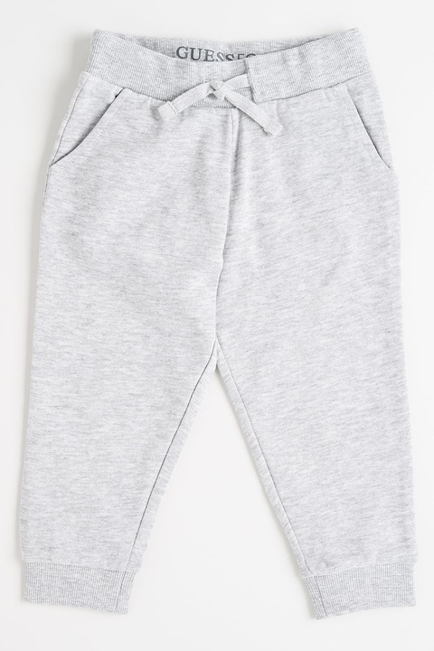 GUESS KIDS, Állítható derekú pamut szabadidőnadrág, Melange szürke